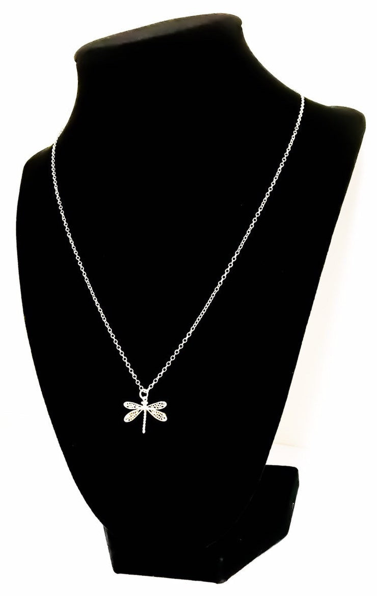 Dragonfly Necklace with Card, Sympathy, Memorial, Loss, Rose Gold, Silver