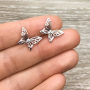 Butterfly Stud Earrings, Sterling Silver Jewelry, Minimalist Earrings, Nature Lover Gift, Cute Earrings, Gift for Daughter, Gift for Friend