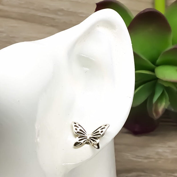 Butterfly Stud Earrings, Sterling Silver Jewelry, Minimalist Earrings, Nature Lover Gift, Cute Earrings, Gift for Daughter, Gift for Friend