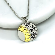 You Are My Sunshine, Sunflower Necklace with Card, Flower