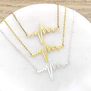 Stepmom, EKG Heartbeat Necklace with Card, Blended Family, Stepmother