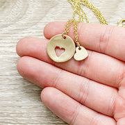 Coworker, Heart Necklace Set for 2 with Card, Colleagues, Friendship