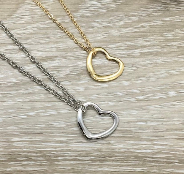 Heart Necklace, Bonus Mom Gift, Like a Mother to Me Gift, Dainty Necklace, Appreciation Gift from Bonus Daughter, Simple Reminders Jewelry
