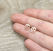 Tiny Skull Stud Earrings, Badass Jewelry, Mini Skull Earrings, Science Jewelry, Anatomy Earrings, Skeleton Studs, Halloween Jewelry