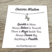 Unicorn Wisdom, Unicorn Necklace Gift Box, Believe in Yourself Quote, Unicorn Jewelry, Unicorn Lover Gift, Unicorn Pendant, Little Girl Gift