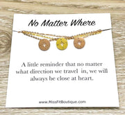 No Matter Where, Compass Necklace Set for 3 Gift from Best Friend, Matching Friendship Necklaces, Going Away Gift, Long Distance Friends