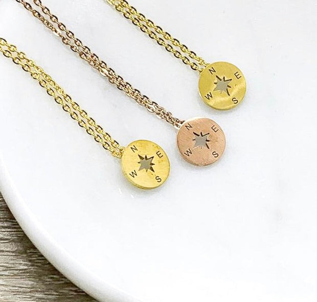 No Matter Where, Compass Necklace Set for 3 Gift from Best Friend, Matching Friendship Necklaces, Going Away Gift, Long Distance Friends