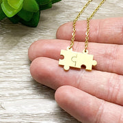 Motherhood Necklace, Autism Parent Gift, Dainty Puzzle Necklace, Silver Puzzle Jewelry, Autism Awareness Necklace, Jigsaw Puzzle Gift