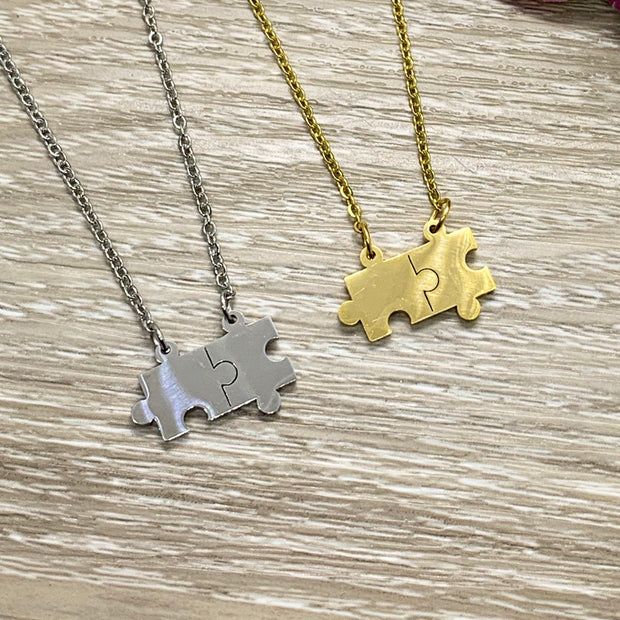 Motherhood Necklace, Autism Parent Gift, Dainty Puzzle Necklace, Silver Puzzle Jewelry, Autism Awareness Necklace, Jigsaw Puzzle Gift