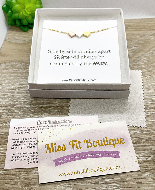 Best Friends Necklace Set for 3, Matching Puzzle Necklaces, Puzzle Jewelry Rose Gold, Friendship Quote Card, Friends Gift, Shareable Jewelry