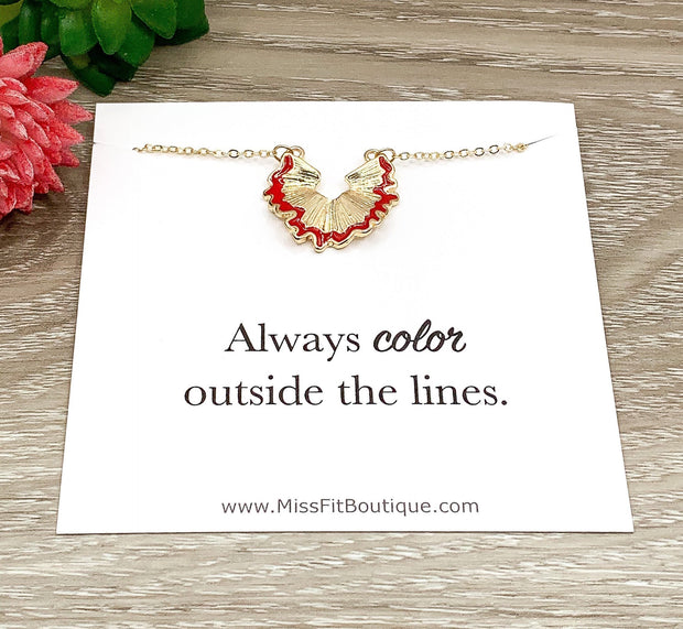 Color Outside The Lines, Pencil Shaving Necklace, Coloring Jewelry, Gift for Artist, Teacher Necklace for Her, Autism Awareness Gift