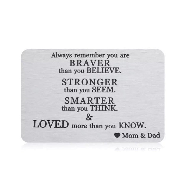 Son Daughter Wallet Card, Gift from Mom & Dad, Always Remember Quote, Graduation Gift, Gift for Son, Birthday, Loving Daughter, Gift for Him