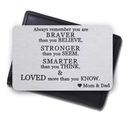Son Daughter Wallet Card, Gift from Mom & Dad, Always Remember Quote, Graduation Gift, Gift for Son, Birthday, Loving Daughter, Gift for Him