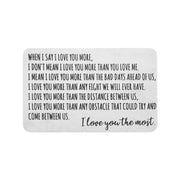 I Love You Most, Romantic Wallet Card, Gift for Husband, Stainless Steel, Gift from Wife, Sentimental Gift for Boyfriend, Simple Reminder