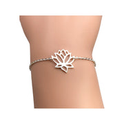 Just Breathe Quote, Lotus Bracelet, Lotus Flower Chain Bracelet, Dainty Bracelet, Inspirational Jewelry, Minimalist Bracelet, Holiday Gift
