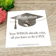 Graduation Card, Butterfly Necklace, New Beginning Gift, Personalized Grad Gift for Her, High School Graduate Gift, Class of 2023 Gift