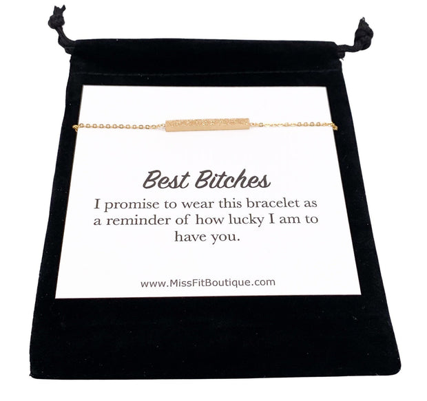Best Bitches Jewelry Gift, Minimal Bar Bracelet, Gift for Bestie, Soul Sister Bracelet, Friendship Bracelet, Birthday Gift for Best Friend