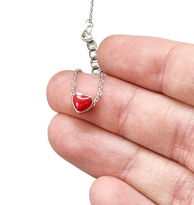 Miscarriage Necklace, Tiny Red Heart Pendant, SIDS Gift, Stillborn Necklace, Infant Loss Jewelry, Mourning Necklace, Grief Jewelry