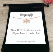 Graduation Card, Dainty Dragonfly Necklace, Personalized Grad Gift for Her, New Beginning Gift, High School Graduate 2022, Holiday Gift
