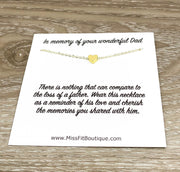 Tiny Heart Necklace with Card, In Loving Memory of Your Mom, Thoughtful Sympathy Gift, Remembrance Necklace, Grief Gift, Mourning Jewelry