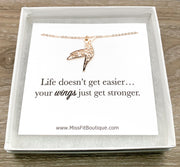 Hummingbird Necklace with Card, Bird Jewelry, Inspirational Gift, Nature Jewelry, Bird Lover Gift, Friendship Gift, Layering Necklace
