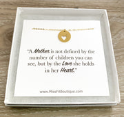 Miscarriage Gift, Heart-Shaped Necklace, Infertility Mom Necklace, Mommy of Angels Necklace, Meaningful Necklace, Quote Card, Loss of Baby