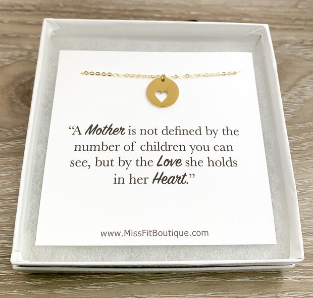 Miscarriage Gift, Heart-Shaped Necklace, Infertility Mom Necklace, Mommy of Angels Necklace, Meaningful Necklace, Quote Card, Loss of Baby