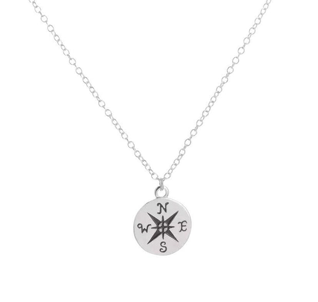 No Matter Where, Compass Necklace Set for 2 with Card, Friendship, Gold, Silver