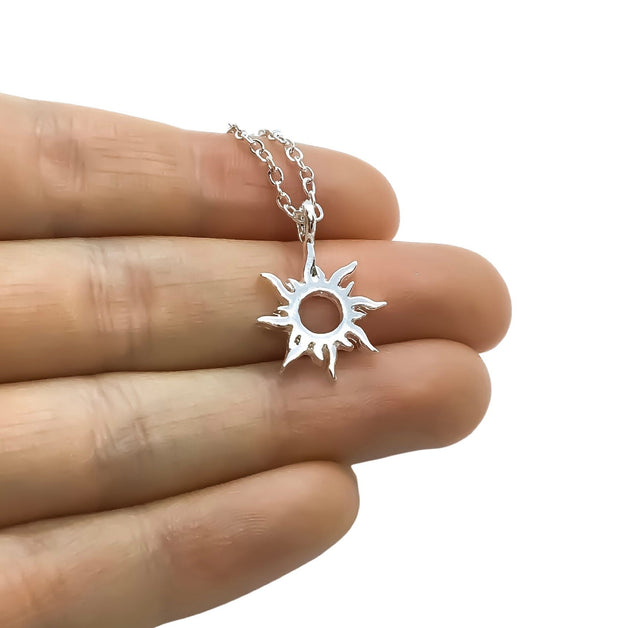 You Are My Sunshine, Sun Necklace with Card, Rose Gold, Silver