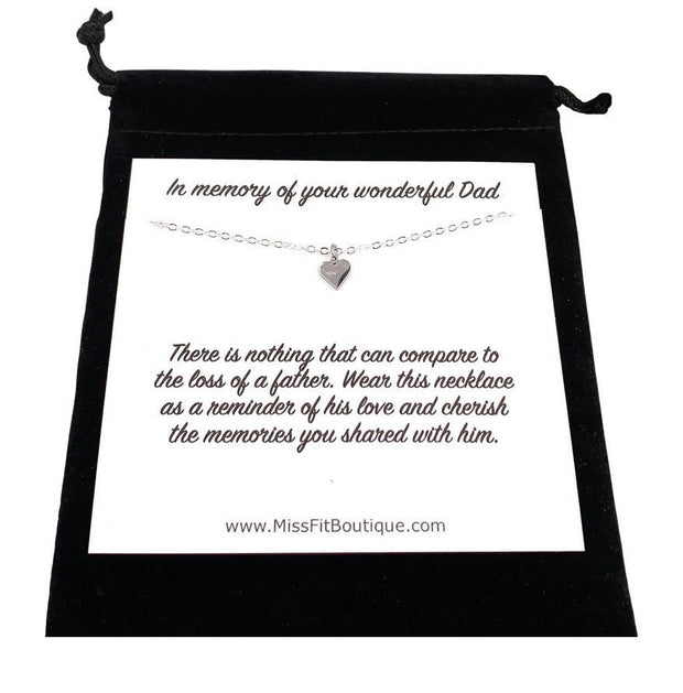 Tiny Heart Necklace, In Memory Of Your Mom Card, Loss of Mother, Condolences Jewelry, Grief Necklace, Minimalist Necklace, Daughter Keepsake