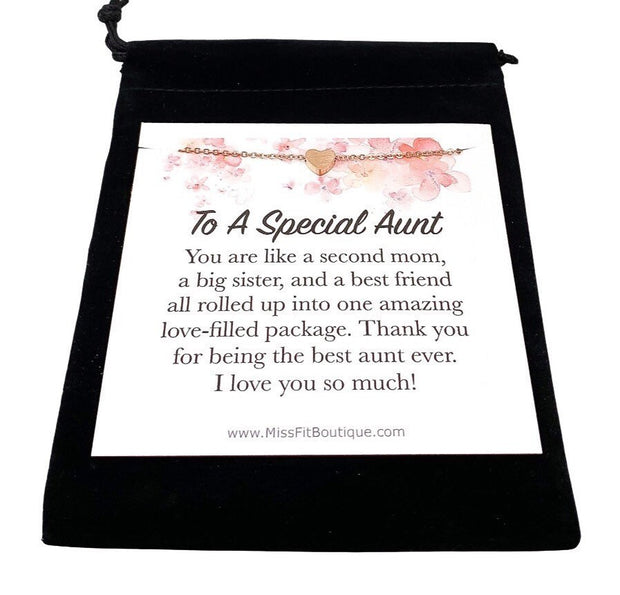 Special Aunt Gift, Gift from Niece, Second Mom Gift, Heart Necklace, Auntie Necklace, Bonus Mom Gift, Meaningful Auntie Gifts, Gift for Aunt
