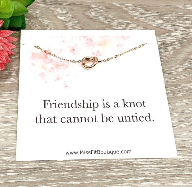Friendship is a Knot Necklace, Gift for Bestie, Friendship Necklace, BFF Necklace, Best Friend Christmas Gift, Soul Sister Gift, Love Knot