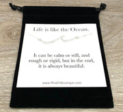 Simple Wave Necklace with Card, Life is Like the Ocean, Beach