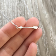 Tiny Arrow Necklace, Warrior Quote Card, Dainty Sterling Silver Jewelry, Gift for Daughter, Inspirational Necklace, Gift for Her, Teen Girl