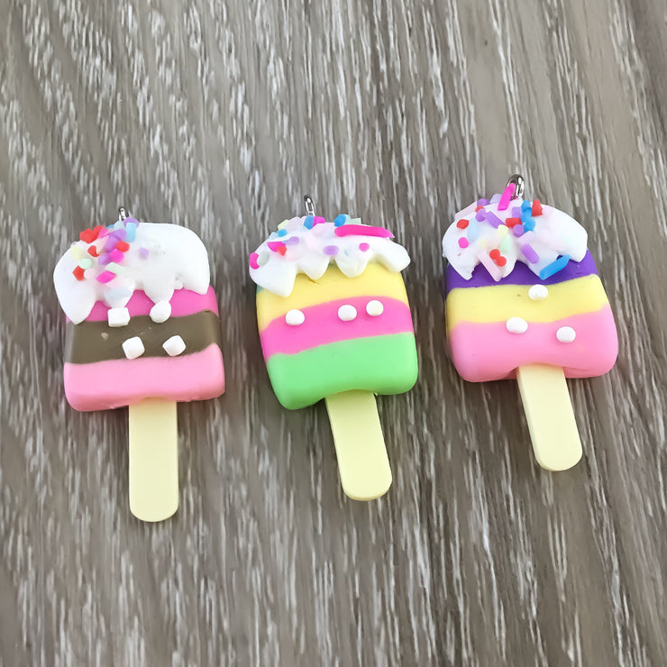 Popsicle Charm, Sprinkles, Foodie Charms, Polymer Clay