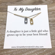 Daughter Gift, Tiny Heart Dog Tag Necklace, Stepdaughter Necklace, Dainty Heart Jewelry, Mother Daughter Necklace, Daughter Gift from Mom