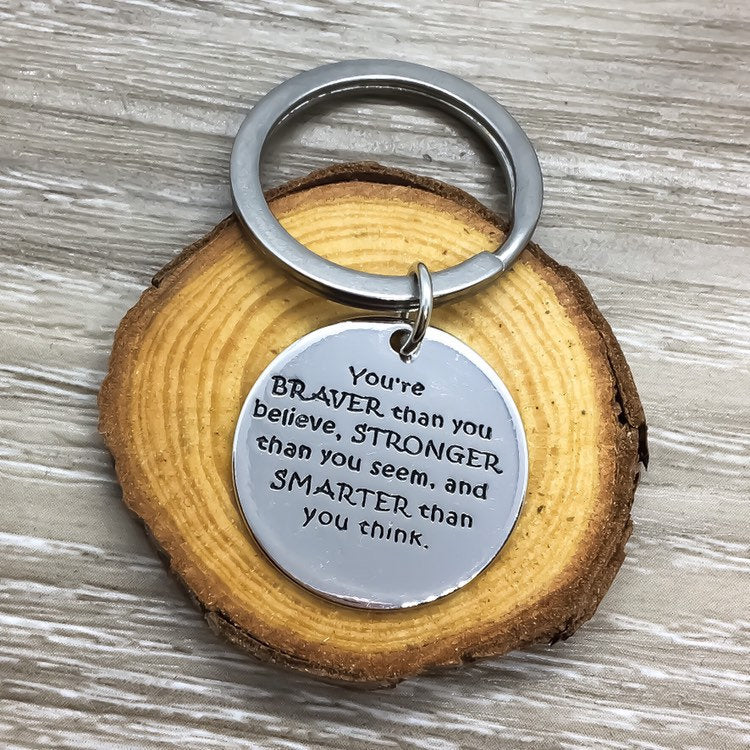 Collana Con Ciondolo Cuore 'Sei Più Coraggioso Di Quanto Credi' - Argento 925, Regalo Ispirazionale