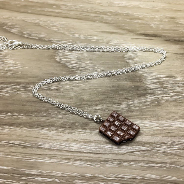 Chocolate Necklace, Friendship Gift, Chocoholic Necklace, Chocolate Therapy, Foodie Jewelry, Birthday Gift, BFF Gift