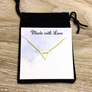 Tiny Triangle Necklace, Dainty Geometric Necklace, Minimalist Jewelry, Girlfriend Gift, Gift for Mom, Friendship Necklace, 3 Friends Gift
