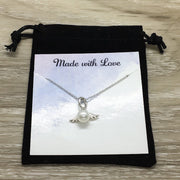 Mommy to an Angel Gift, Sterling Silver Pearl Angel Pendant, Miscarriage Keepsake, Tiny Angel Necklace, Infant Loss Gift, Bereavement Gift