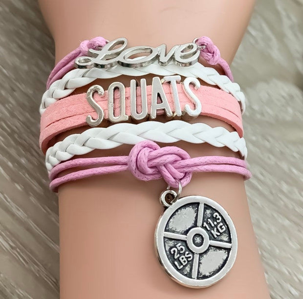 Love Squats Charm Bracelet, Girls Who Lift Gift, Fitness Gifts, Personal Trainer Gift, Friendship Bracelet, Stocking Filler, Christmas Gift