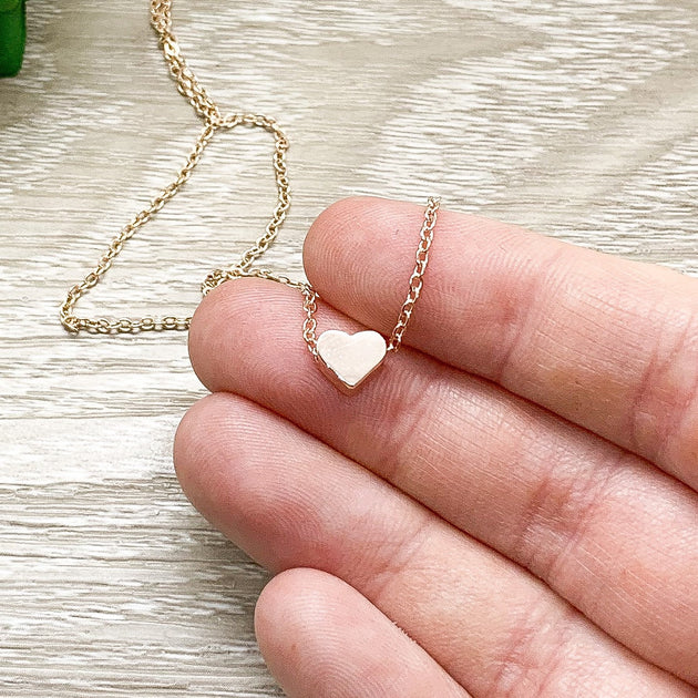 Happy 40th Birthday Card, Tiny Heart Pendant Necklace, 40 Years