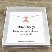 Mermaid Life Gift, Mermaid Tail Necklace, Mermaid Jewelry, Beach Necklace, Minimalist Gift, Ocean Gift, Sea Life Gift, Friendship Necklace