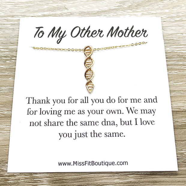 DNA Double Helix Necklace, Other Mother Gift, Bonus Mom Jewelry, DNA Pendant, Blended Family Gift, Anatomy Jewelry, Holiday Gift