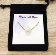 Amazing Teacher Gift, Floating Pearl Necklace, Gift from Student, Teacher Appreciation Gift, Thank You Gift, Simple Reminder Card
