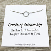 Circle of Friendship Gift, Dainty Silver Circle Necklace, Circular Pendant, Gift for Best Friend, Infinity Circle, Unbiological Sister Gift