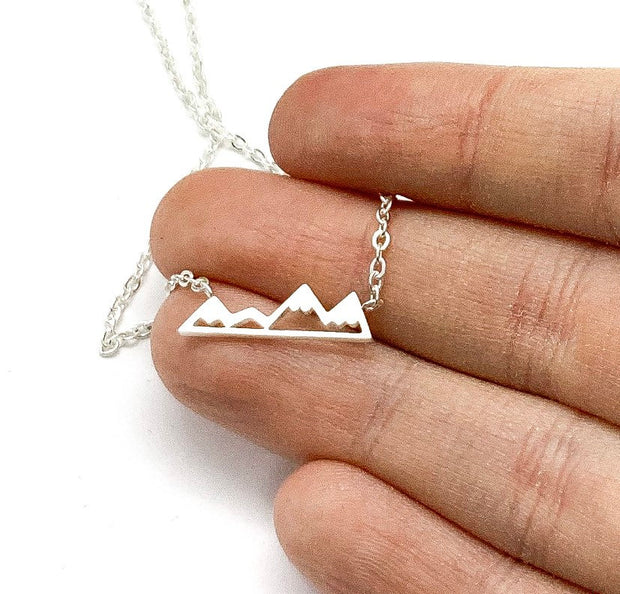 Tiny Mountain Necklace, Gift for Daughter, Minimalist Pendant, Canadian Winter Jewelry, Wanderlust Jewelry, Stocking Filler for Women