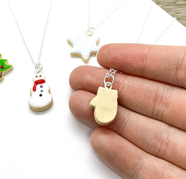 Christmas Cookie Charm Necklace, Holiday Sugar Cookie Pendant, Winter Jewelry, Christmas Gift for Her, Cute Stocking Stuffer, Polymer Clay