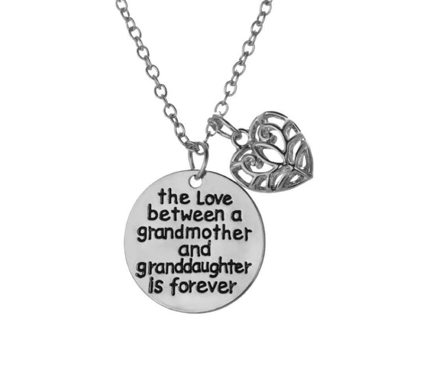 The Love Between a Grandmother and Granddaughter is forever, Grandma Necklace, Gift from Granddaughter, Birthday Gift for Grandmother