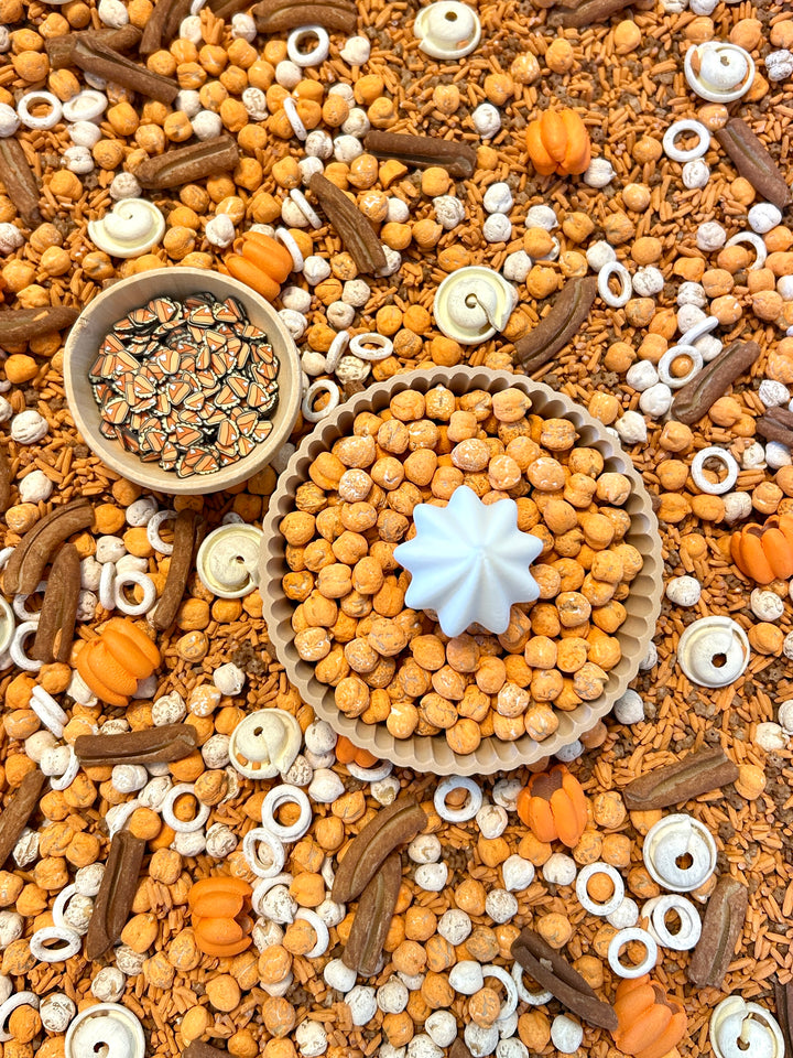 Pumpkin Pie Sensory Filler Mix | Autumn-Themed Sensory Bin Mix